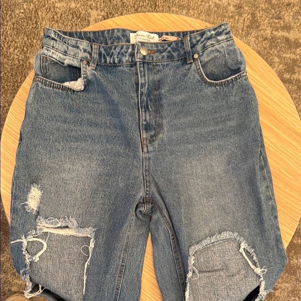 Blue Flare High-Waisted Jeans